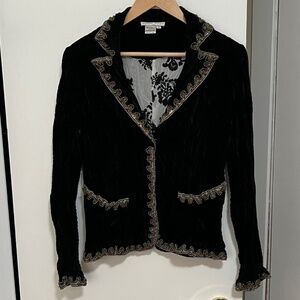Alberto Makali crushed velvet blazer with beading size M black F315